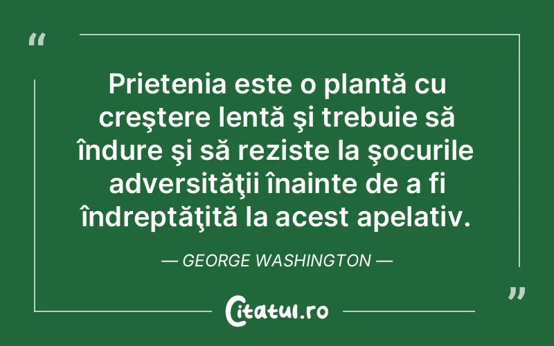 Citat George Washington - citate prietenie