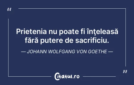  Prietenia nu poate fi înţeleasă făr...