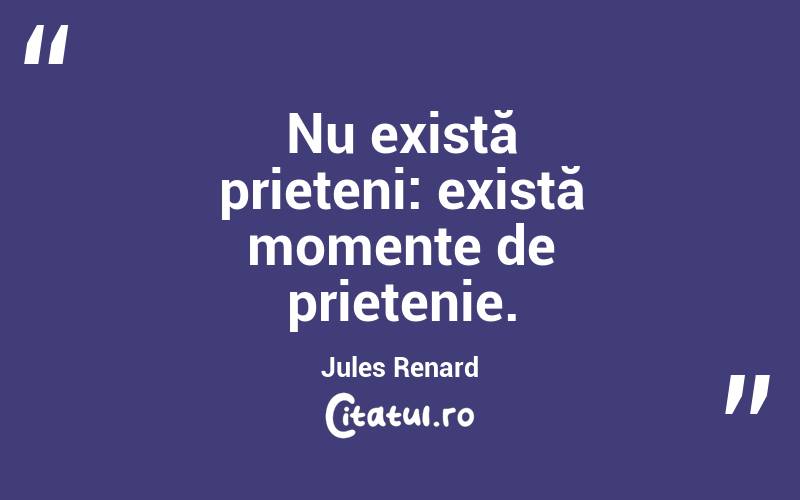 Nu există prieteni: există momente de prietenie. Jules Renard
