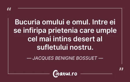 Bucuria omului e omul. Intre ei se infir...
