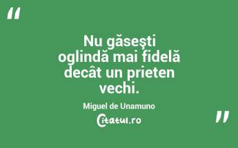 Nu găseşti oglindă mai fidelă decât un prieten vechi. Miguel de Unamuno...