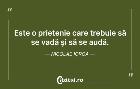 Este o prietenie care trebuie să se vad...