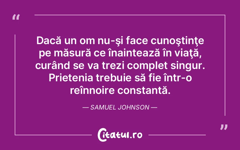 Citat Samuel Johnson - citate prietenie