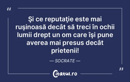 Şi ce reputaţie este mai ruşinoasă d...