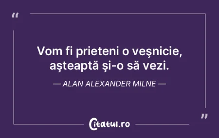 Vom fi prieteni o veşnicie, aşteaptă ...