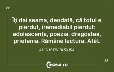 Îţi dai seama, deodată, că totul e p...