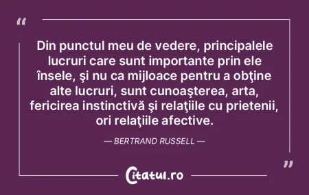 Din punctul meu de vedere, principalele ...