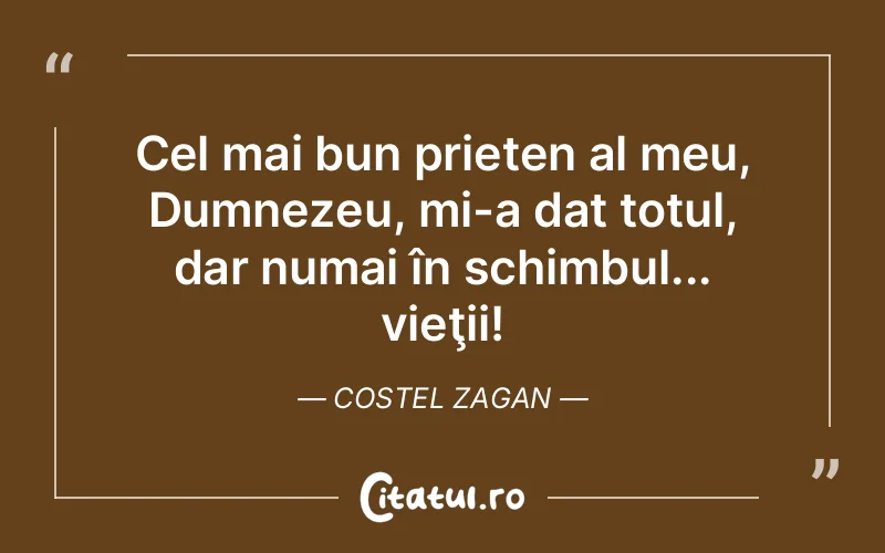 Citat Costel Zagan - citate prietenie