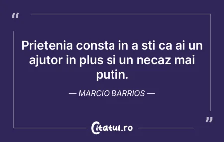 Prietenia consta in a sti ca ai un ajuto...