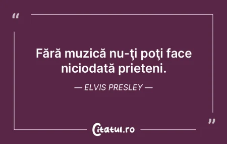 Fără muzică nu-ţi poţi face nicioda...