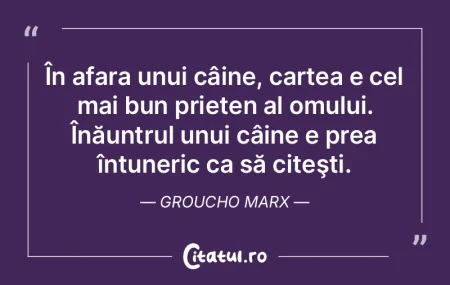 În afara unui câine, cartea e cel mai ...