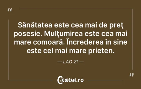 Sănătatea este cea mai de preţ posesi...