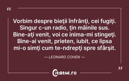 Vorbim despre bieţii înfrânţi, cei f...