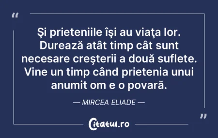   Şi prieteniile îşi au viaţa lor. D...