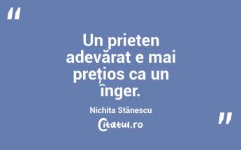 Un prieten adevărat e mai preţios ca un înger. Nichita Stănescu...