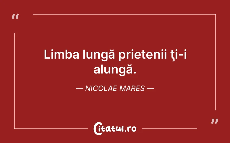 Citat Nicolae Mares - citate prietenie