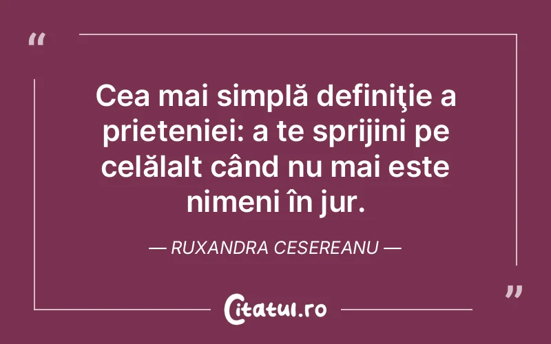 Citat Ruxandra Cesereanu - citate prietenie