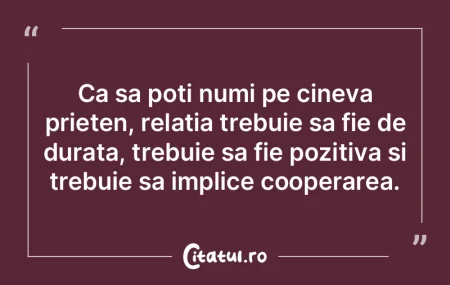 Ca sa poti numi pe cineva prieten, relat... Ca sa poti numi pe cineva prieten, relat...