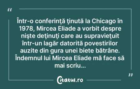  Într-o conferinţă ţinută la Chicag...