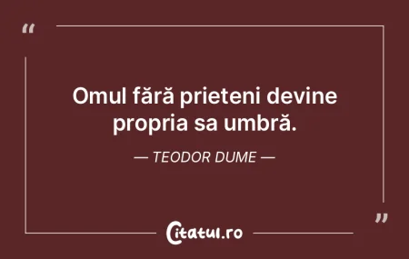 Omul fără prieteni devine propria sa u...