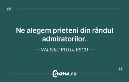 Ne alegem prieteni din rândul admirator...