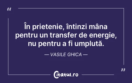 În prietenie, întinzi mâna pentru un ...