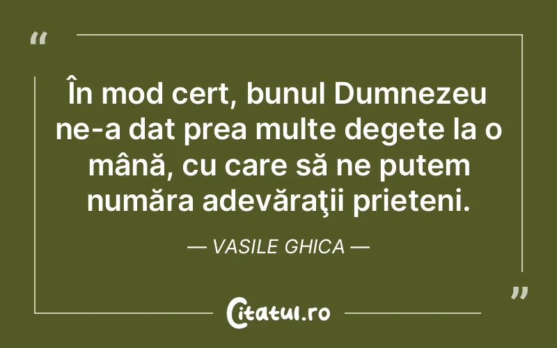 Citat Vasile Ghica - citate prietenie