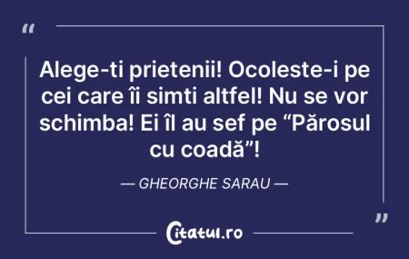 Alege-ți prietenii! Ocolește-i pe cei ...
