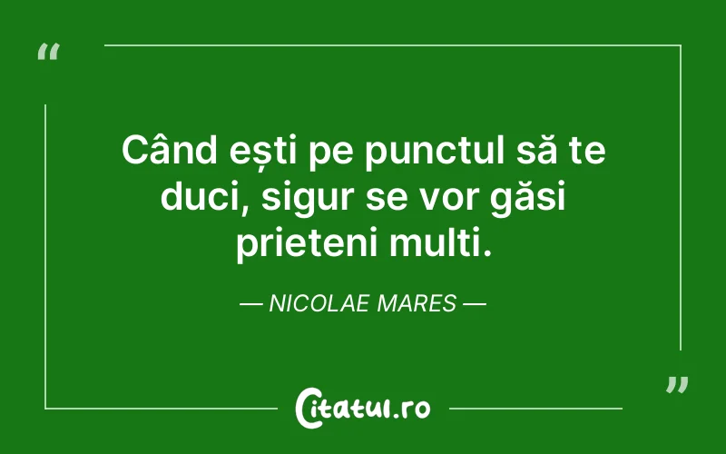 Citat Nicolae Mares - citate prietenie