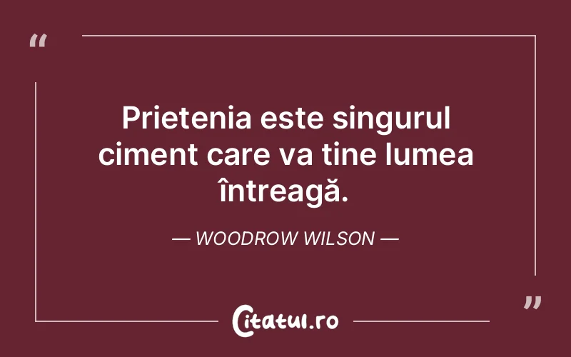 Citat Woodrow Wilson - citate prietenie