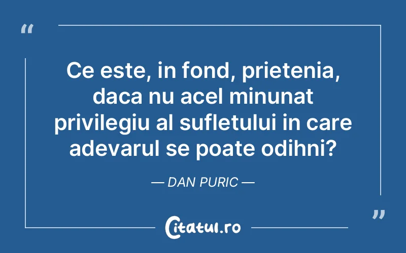 Citat Dan Puric - citate prietenie