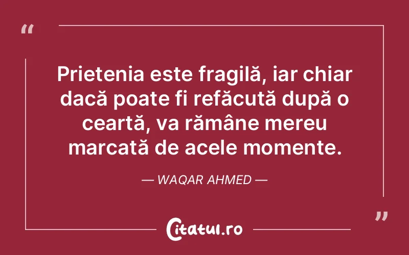 Citat Waqar Ahmed - citate prietenie