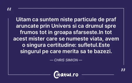 Nu trebuie să vă îndoiți niciodată ...