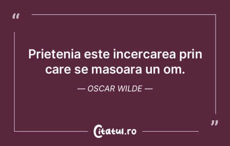 Prietenia este incercarea prin care se m...