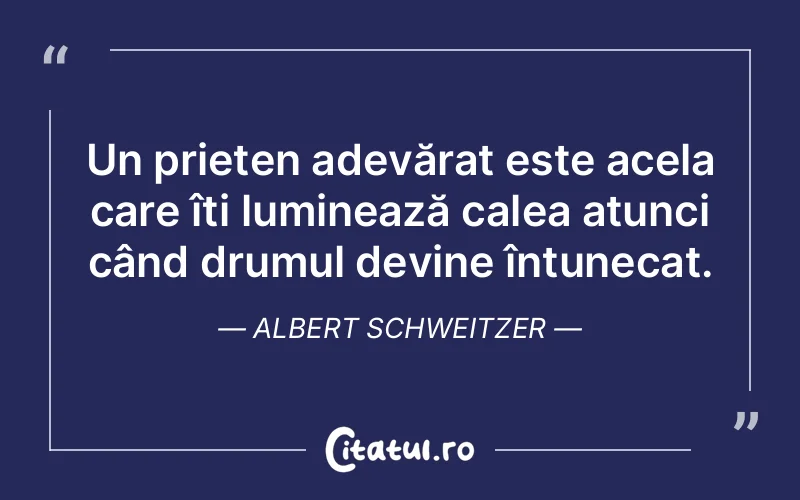 Citat Albert Schweitzer - citate prietenie