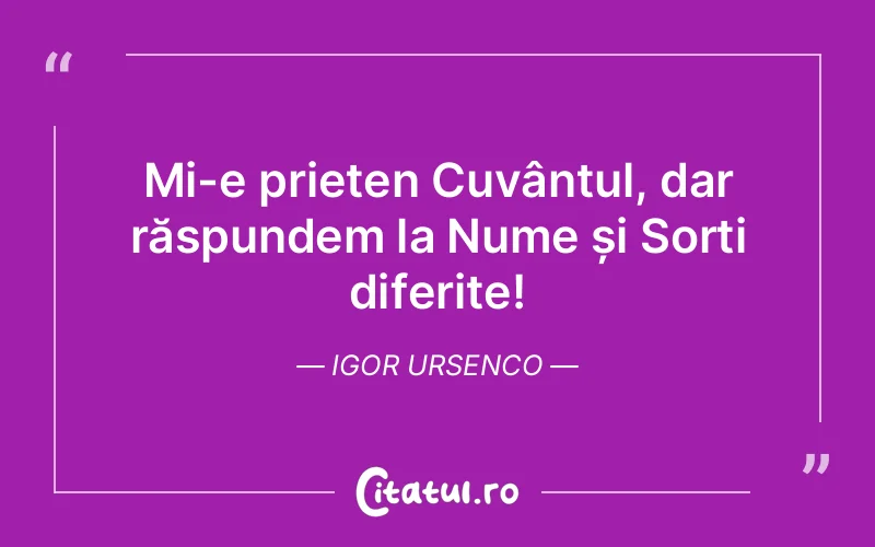 Citat Igor Ursenco - citate prietenie