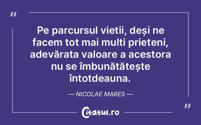 Citat Nicolae Mares - citate prietenie