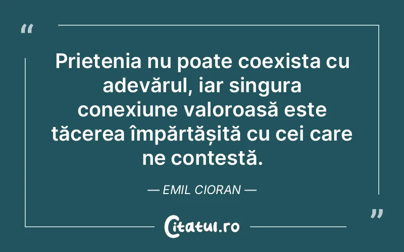 Citat Emil Cioran - citate prietenie