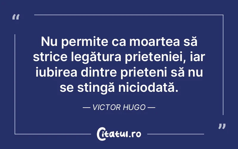 Citat Victor Hugo - citate prietenie