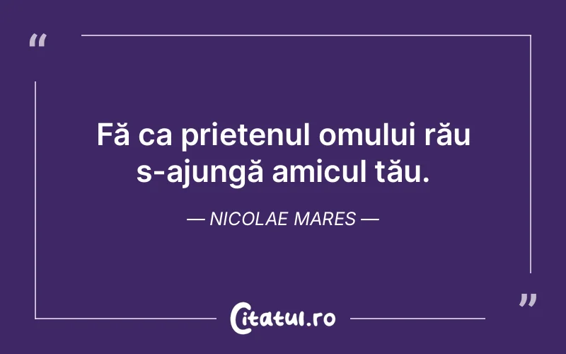 Citat Nicolae Mares - citate prietenie