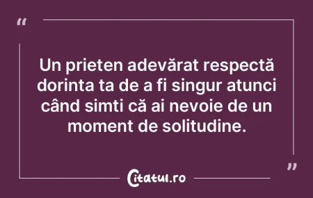Singurătatea trăită este cu adevărat...
