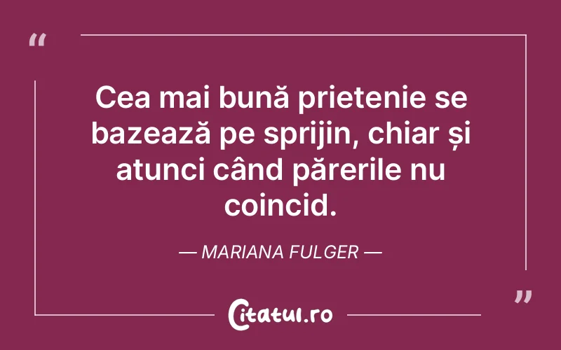 Citat Mariana Fulger - citate prietenie
