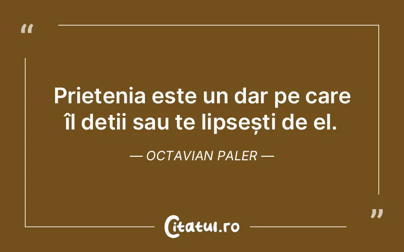 Citat Octavian Paler - citate prietenie
