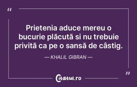 Prietenia nu poate fi pe deplin înțele...