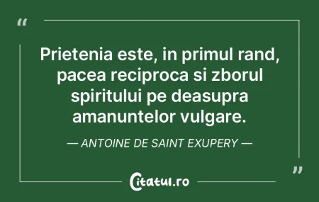 Prietenia este, in primul rand, pacea re...