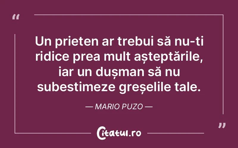 Citat Mario Puzo - citate prietenie