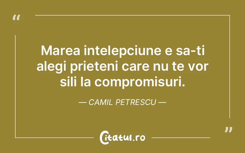 Citat Camil Petrescu - citate prietenie