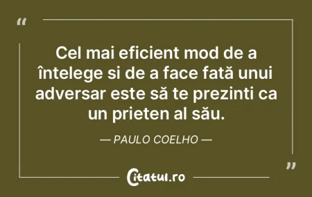 Nu am adversari, dar se pare că prieten...