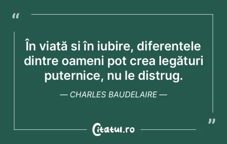 În viață și în iubire, diferențele...