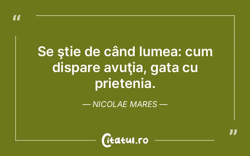 Citat Nicolae Mares - citate prietenie